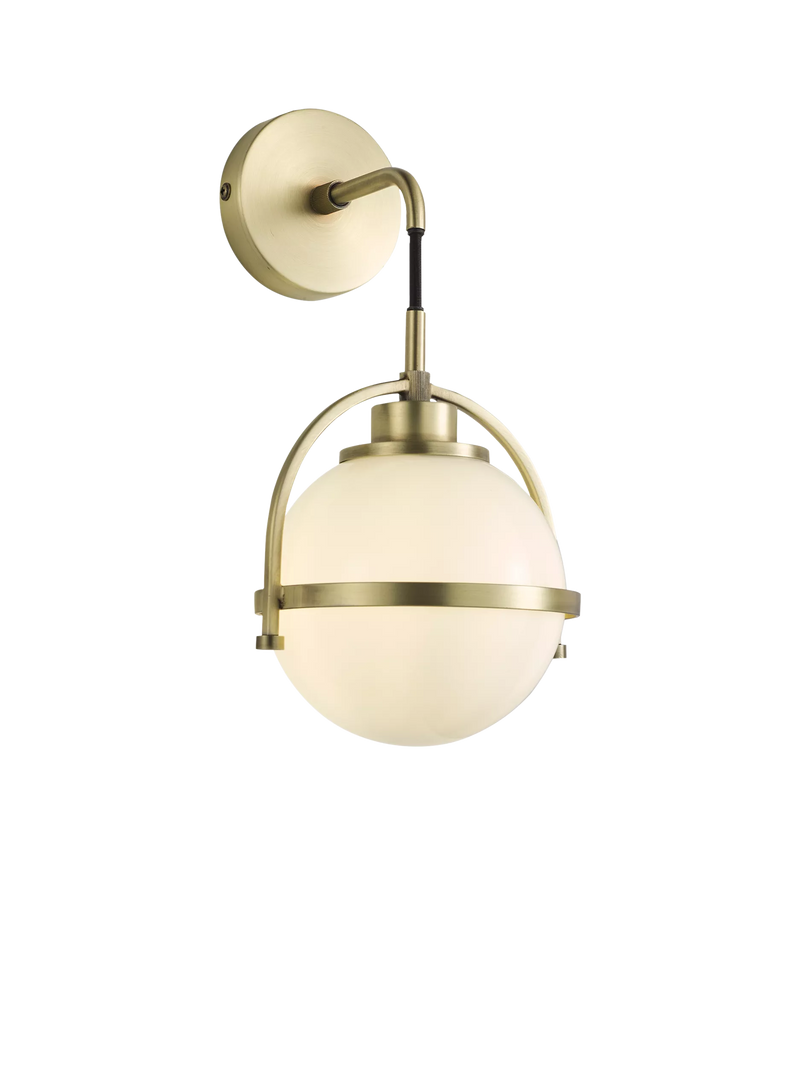 John Lewis Contour Wall Light Opal Glass Antique Finish (British brand)