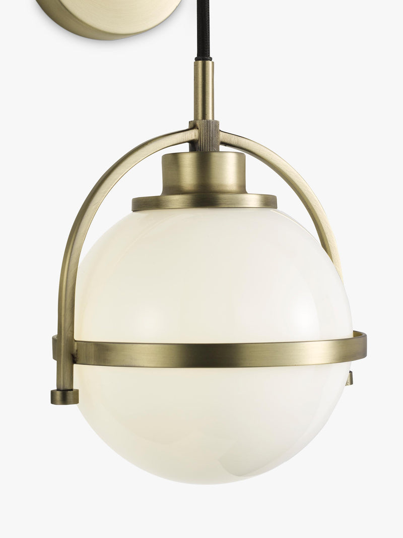 John Lewis Contour Wall Light Opal Glass Antique Finish (British brand)