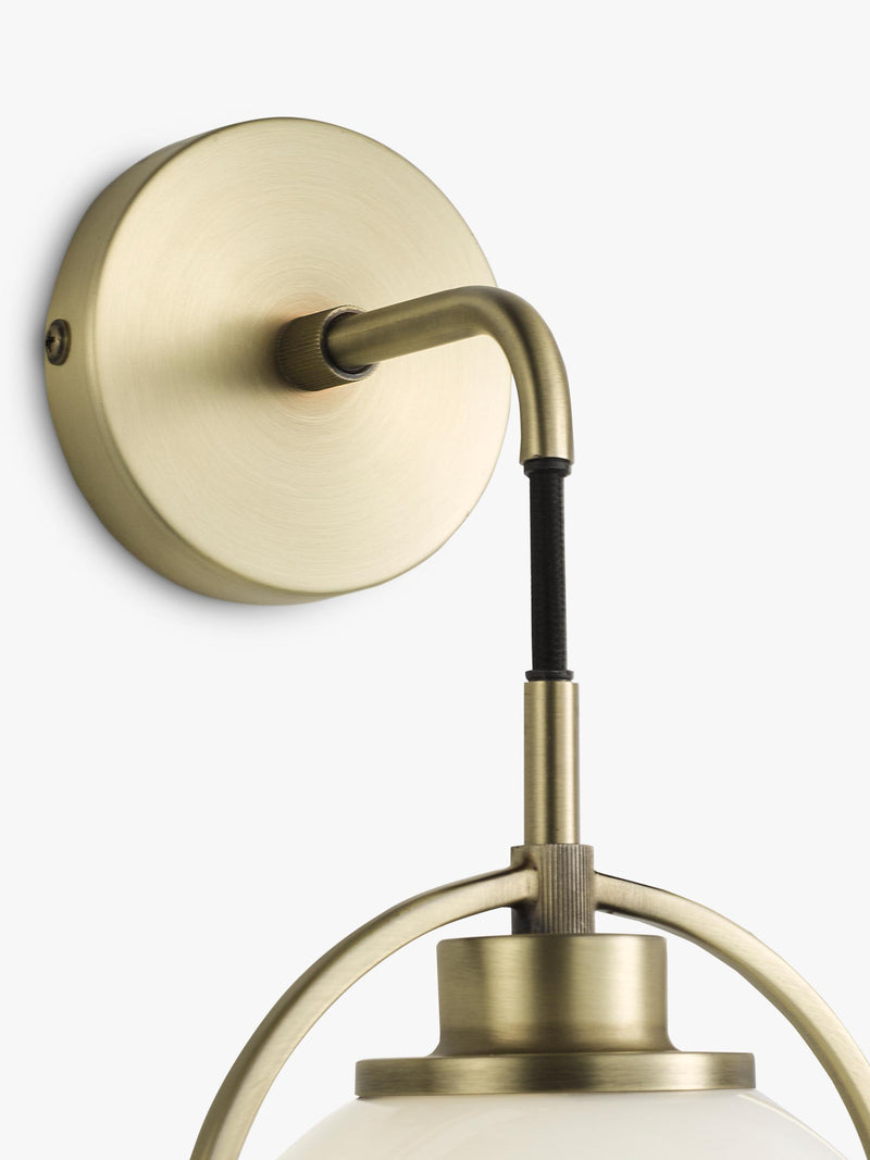 John Lewis Contour Wall Light Opal Glass Antique Finish (British brand)