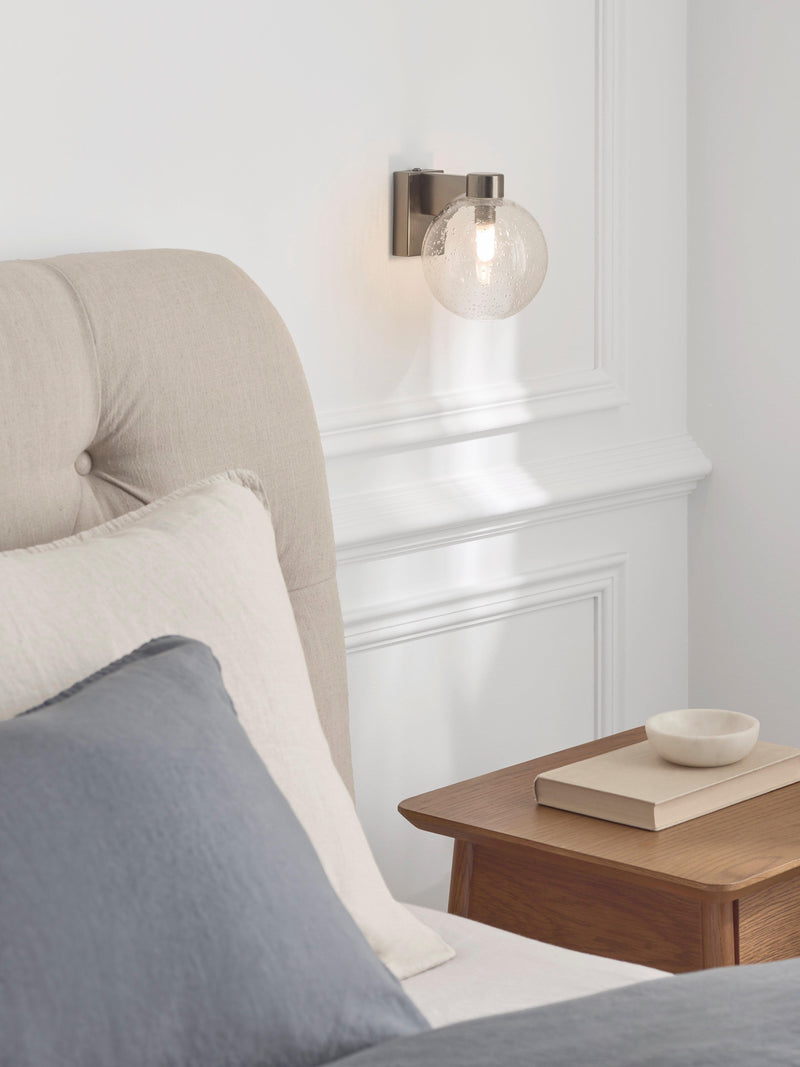 John Lewis wall light bubble glass satin bronze, imported from the UK