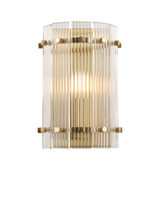 John Lewis John Lewis Textured Glass Wall Light Antique Brass- Buy online at McGrocer