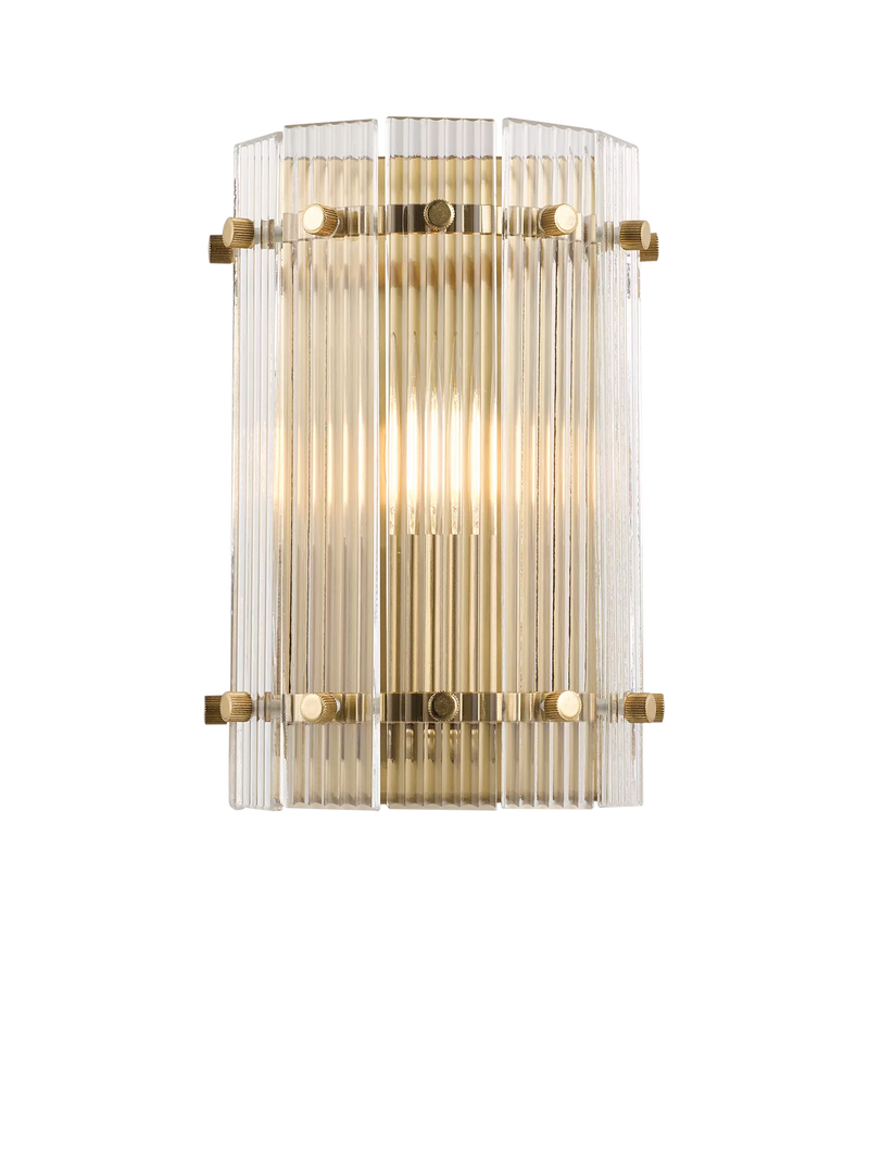 John Lewis textured glass wall light antique brass, UK version