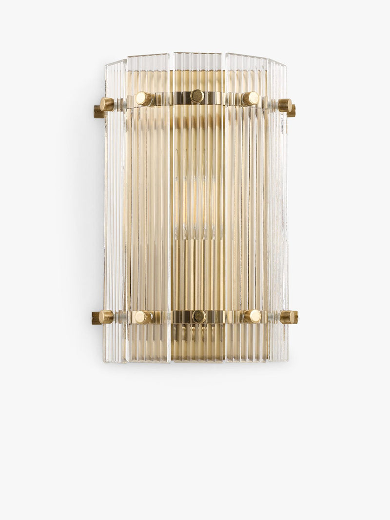 John Lewis textured glass wall light antique brass, UK version