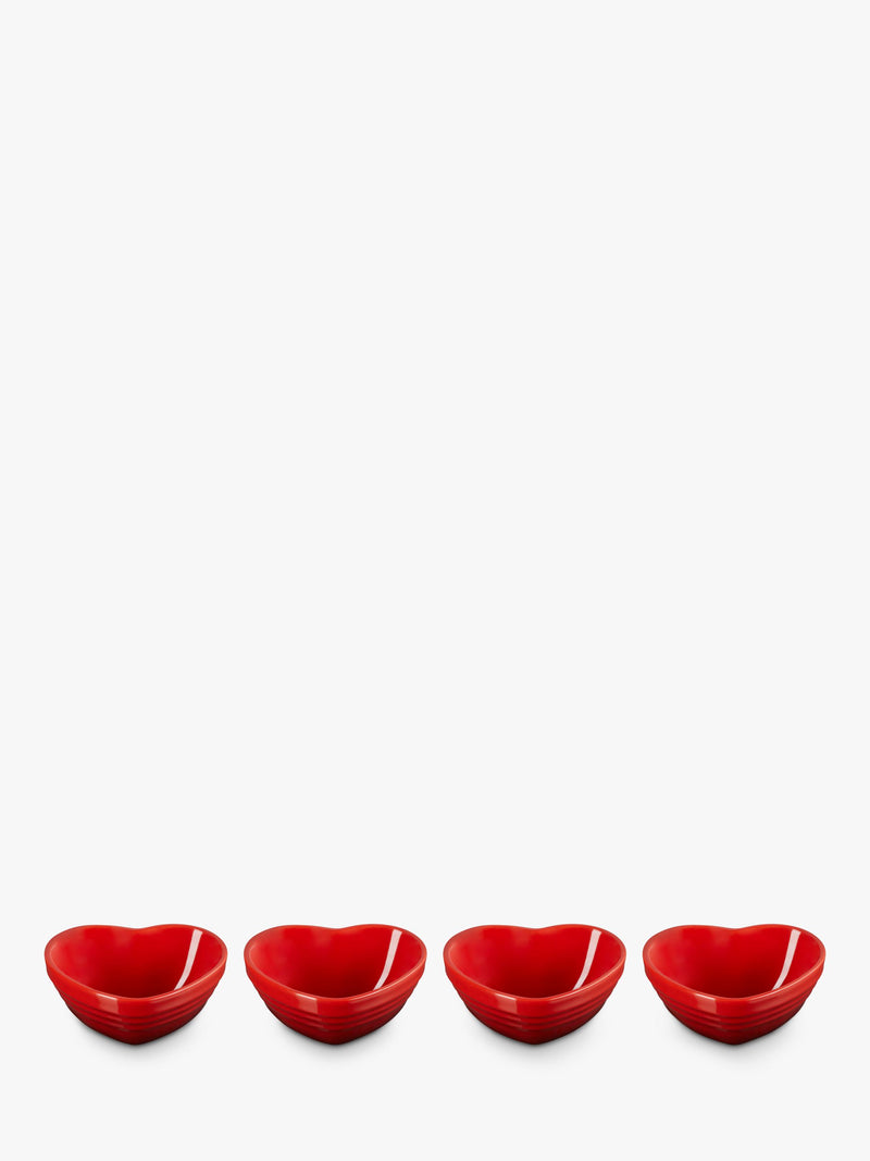 Mini Heart-Shaped Stoneware Bowl Set of 4, 80ml Each