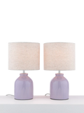 John Lewis Carlow Ceramic Table Lamp, Set of 2, Lilac