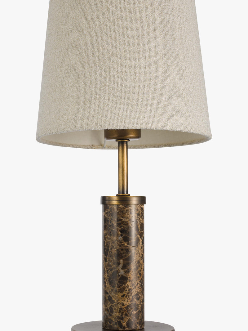 John Lewis Malcolm marble base table lamp with cream shade, UK version