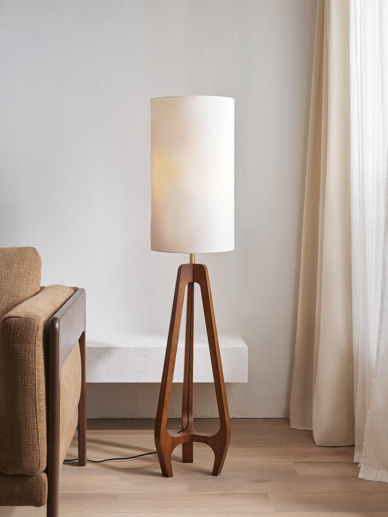 John Lewis Dakota mini floor lamp walnut UK version