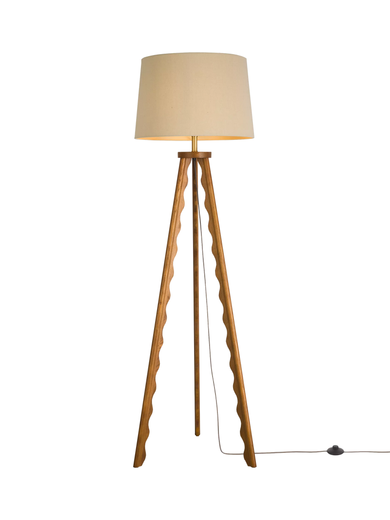 John Lewis Wiggle tripod floor lamp walnut (British brand)
