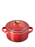 Le Creuset mini round stoneware casserole with heart-shaped lid knob, 10cm, UK version