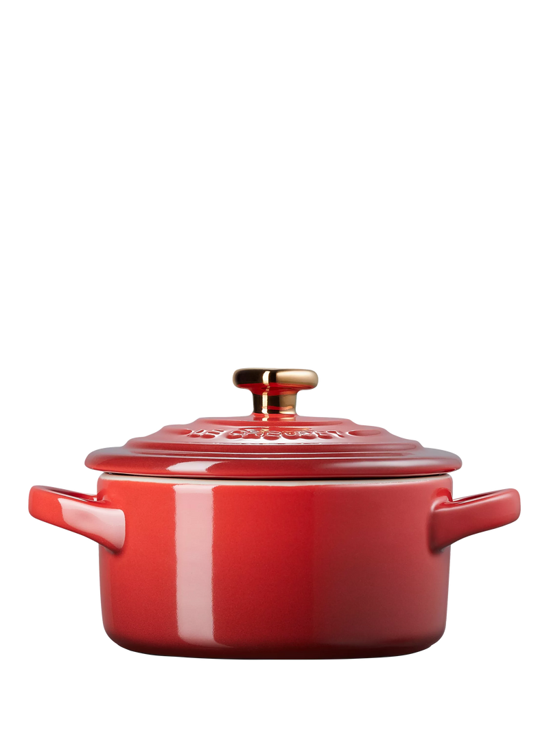Le Creuset mini round stoneware casserole with heart-shaped lid knob, 10cm, UK version