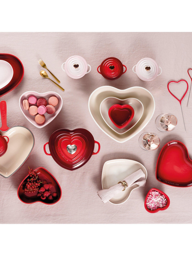 Le Creuset mini round stoneware casserole with heart-shaped lid knob, 10cm, UK version