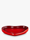 Le Creuset heart-shaped stoneware spoon rest in Cerise red, UK version