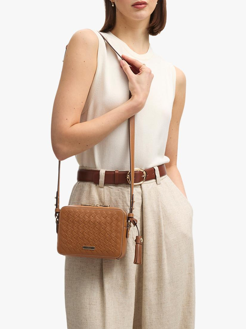 Aspinal of London compact leather camera cross body bag (British brand)