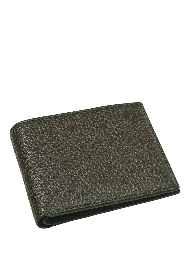 Aspinal of London Single Billfold Card Holder Forest Green, imported from the UK