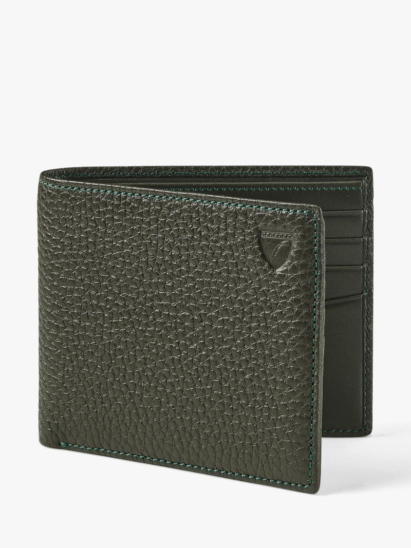 Aspinal of London Single Billfold Card Holder Forest Green, imported from the UK