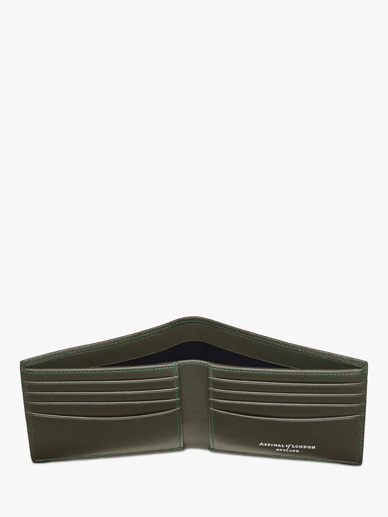 Aspinal of London Single Billfold Card Holder Forest Green, imported from the UK