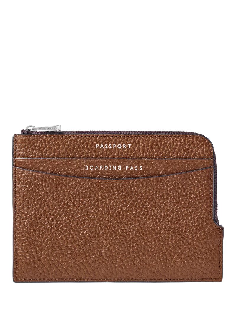 Aspinal of London leather zipped travel wallet, imported from the UK