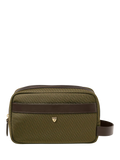 Aspinal of London zipped washbag in khaki, British product