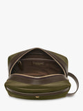 Aspinal of London zipped washbag in khaki, British product
