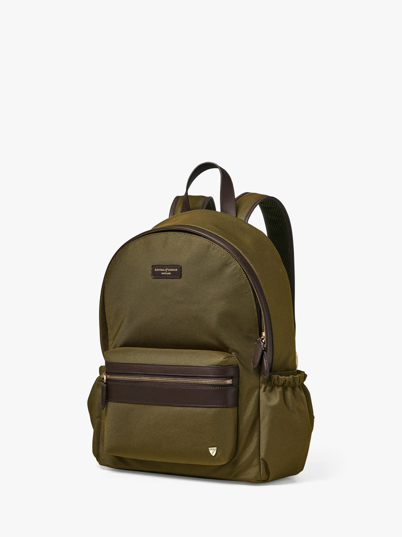 Aspinal of London Commuter backpack khaki, imported from the UK