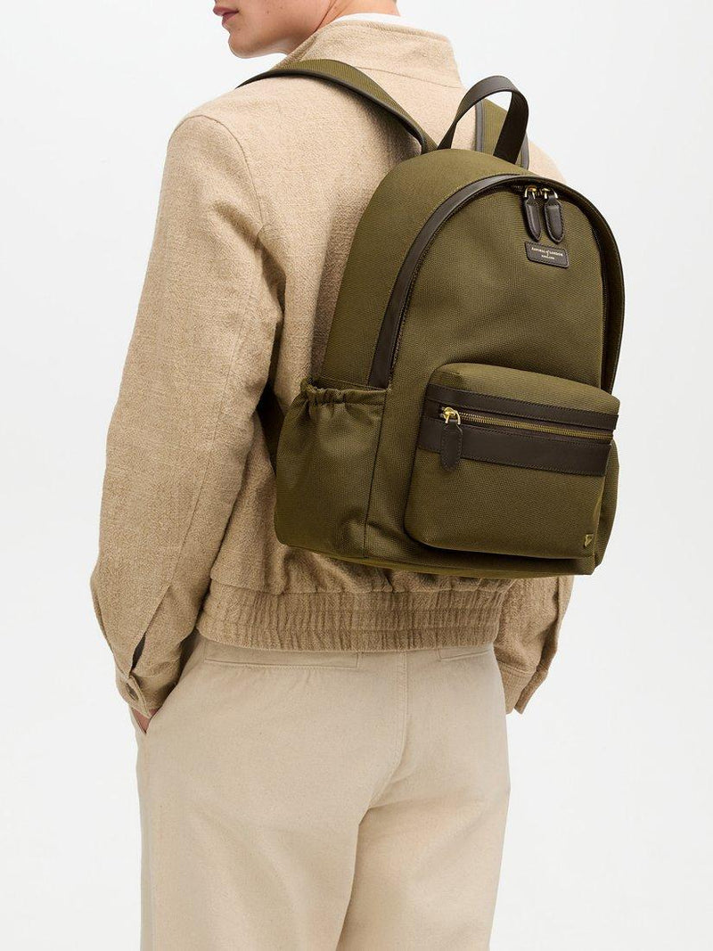Aspinal of London Commuter backpack khaki, imported from the UK