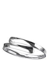 John Lewis Nina B Double Groove Silver Bangle 7 x 6 x 0.9cm- Buy online at McGrocer