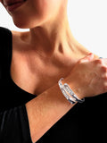 Nina B Double Groove Bangle solid sterling silver - British product