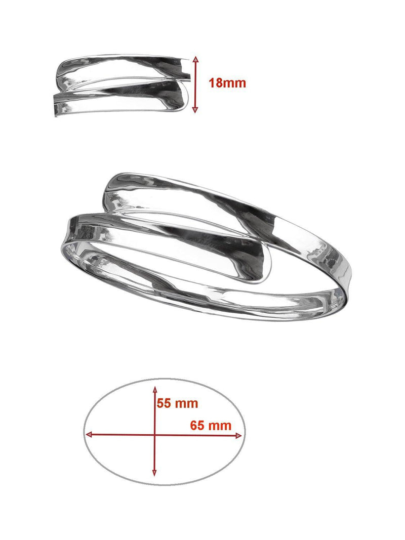 Nina B Double Groove Bangle solid sterling silver - British product