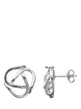 John Lewis Nina B Open Knot Stud Earrings Large Silver- Buy online at McGrocer