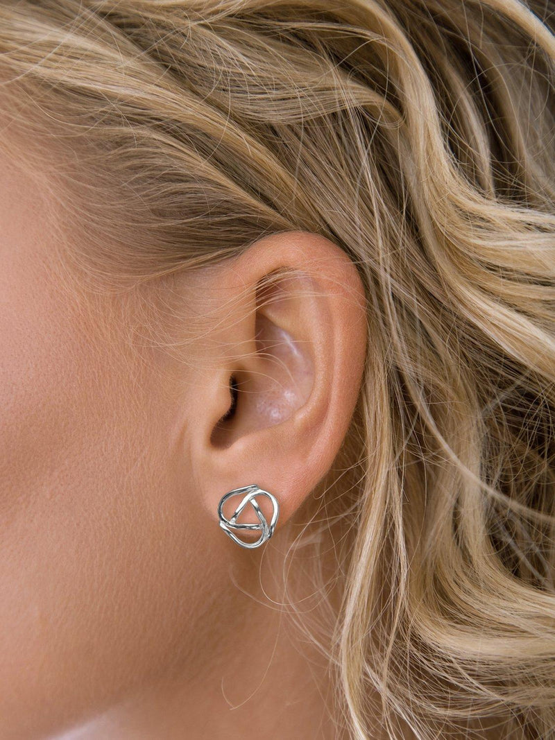 Nina B knot stud earrings large silver, imported from the UK