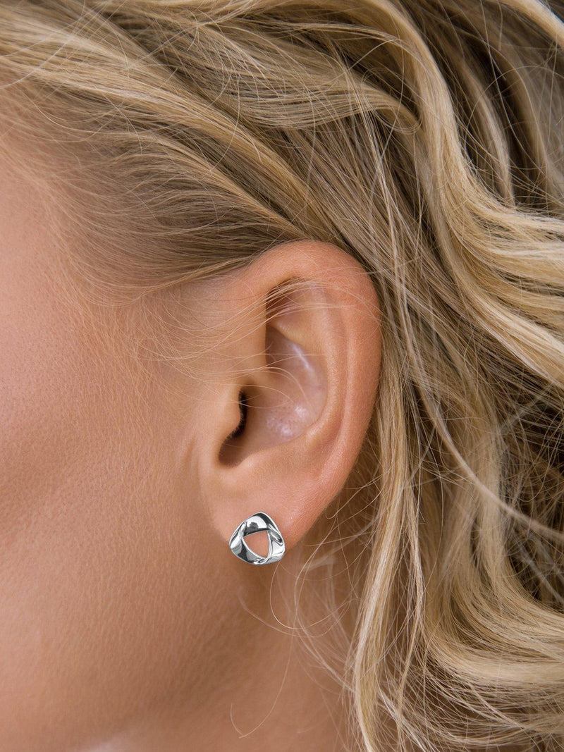 Nina B folded triangle earrings in sterling silver, UK version
