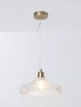 John Lewis John Lewis Clear Ribbed Glass Pendant Ceiling Light 100cm Drop- Buy online at McGrocer