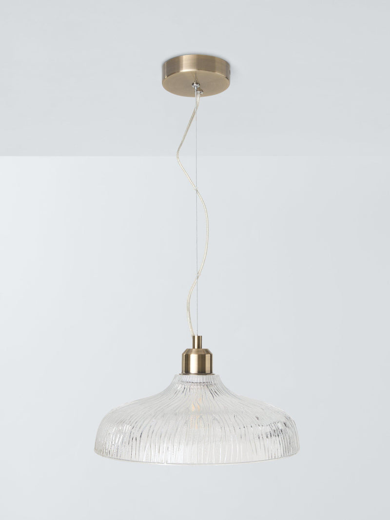 John Lewis ribbed glass pendant light clear - British product
