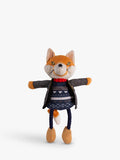 Joules squeaky dog toy with rope legs and fox character, multi-coloured, UK version