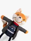 Joules squeaky dog toy with rope legs and fox character, multi-coloured, UK version