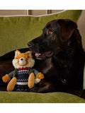 Joules squeaky dog toy with rope legs and fox character, multi-coloured, UK version