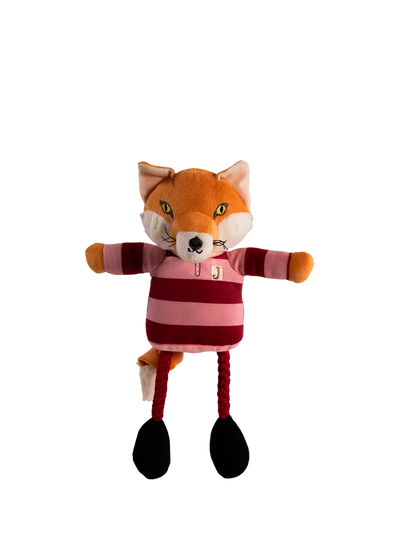 John Lewis Mr Fox Squeaky Dog Toy with Rope Legs and Hidden Squeaker- Buy online at McGrocer