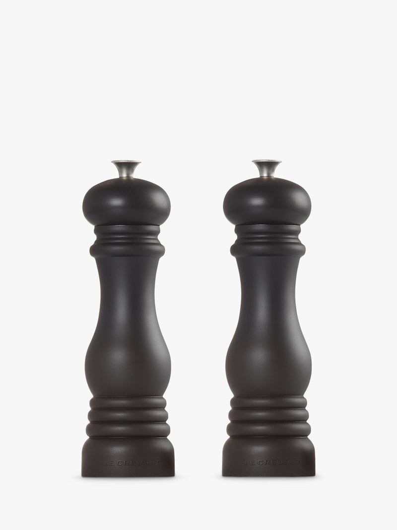 Le Creuset salt and pepper mills gloss black set, UK version