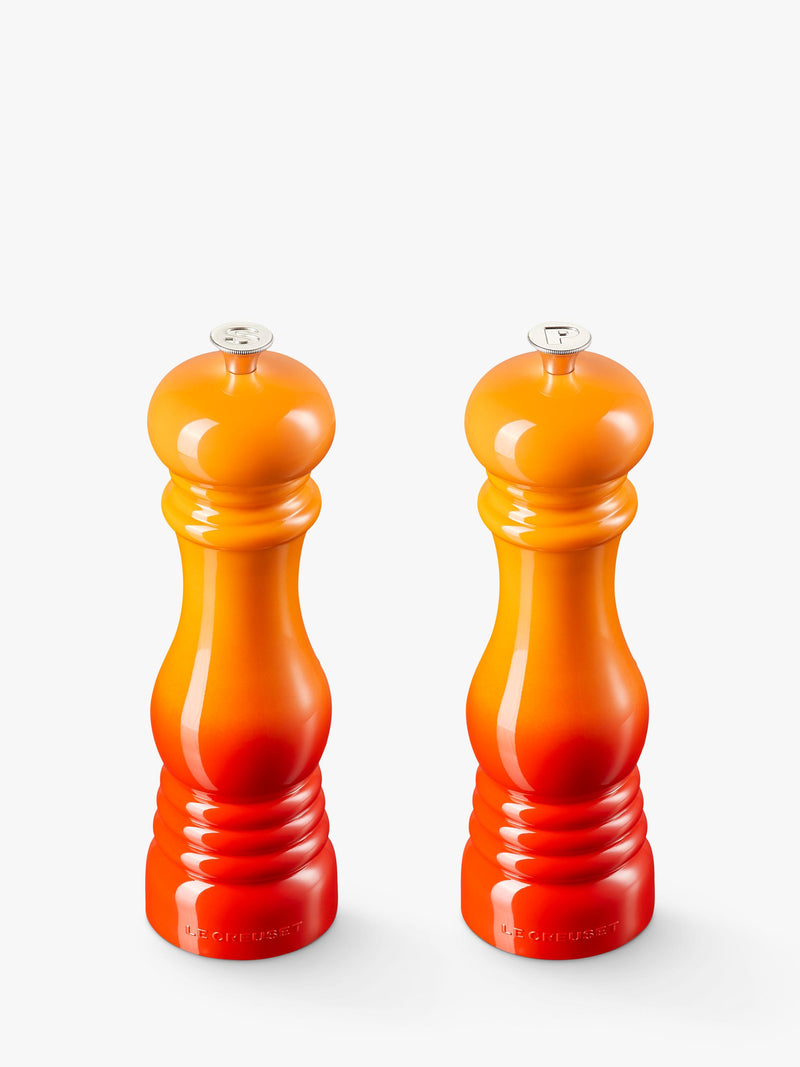Le Creuset classic salt and pepper mills set of two in volcanic, UK version