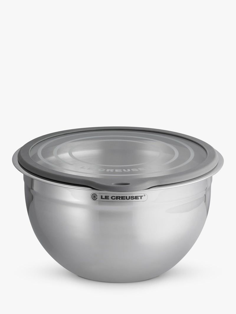 Le Creuset stainless steel mixing bowl with glass lid, UK version