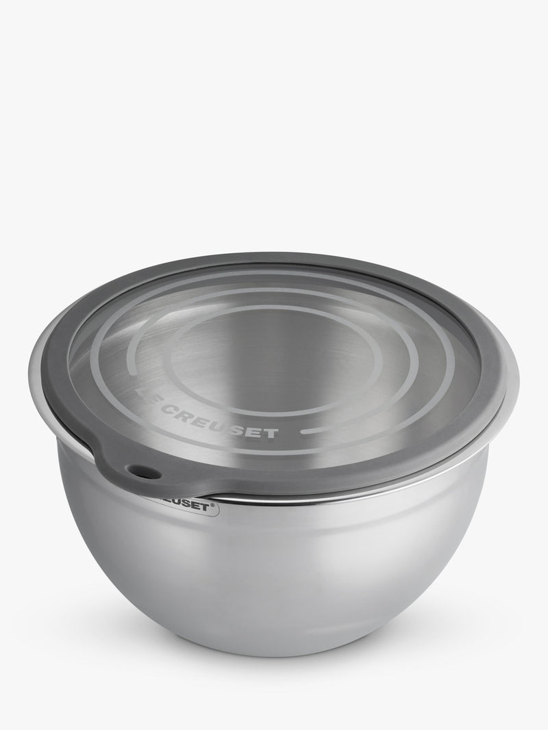 Le Creuset stainless steel mixing bowl with glass lid, UK version