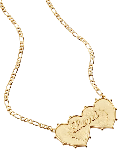 John Lewis Daisy London Daisy x Shrimps Personalised Double Heart Pendant Necklace- Buy online at McGrocer