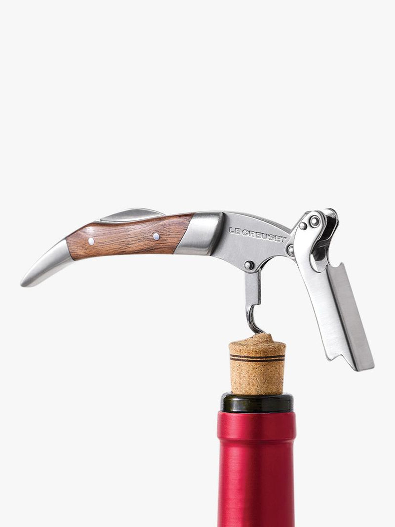 Le Creuset corkscrew with walnut handle, imported from the UK