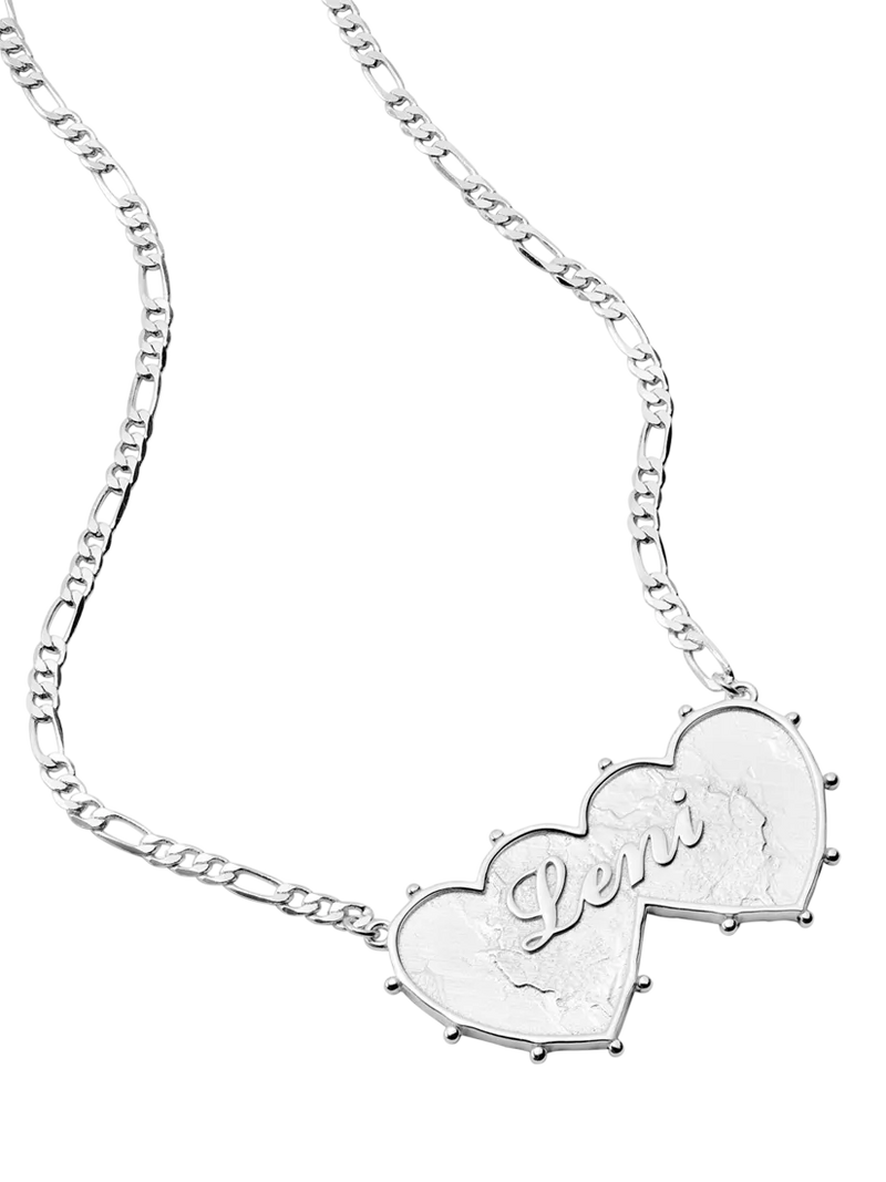 Daisy London Daisy x Shrimps Personalised Double Heart Pendant Necklace