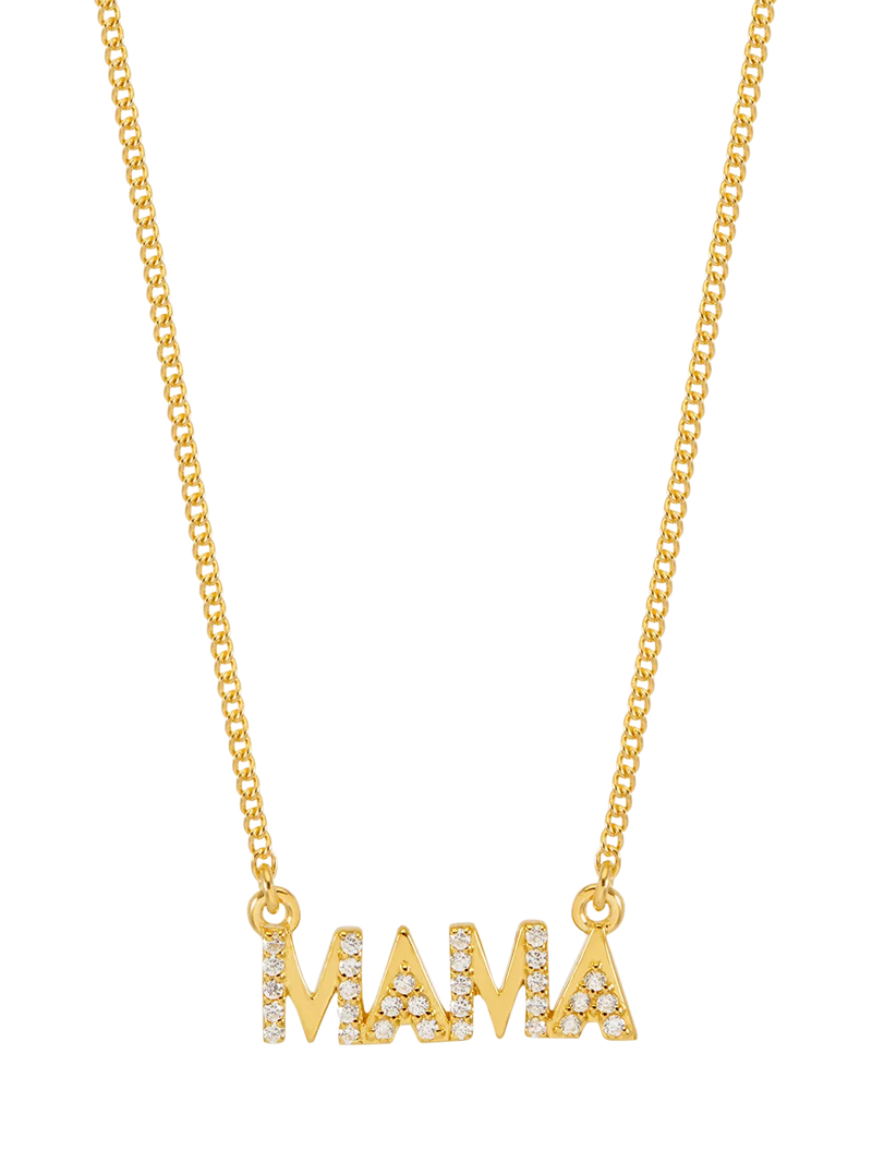 Rachel Jackson London Mama necklace gold plated, imported from the UK