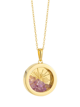 John Lewis Rachel Jackson London Personalised Medium Art Deco Sun Birthstone Amulet Necklace- Buy online at McGrocer