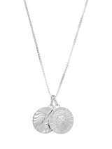John Lewis Rachel Jackson London Personalised Zodiac Art Coin Duo Pendant Necklace Silver- Buy online at McGrocer