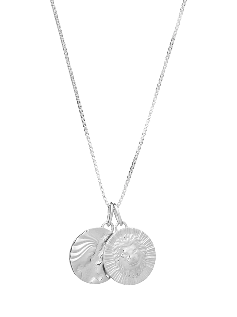 Rachel Jackson London zodiac art coin duo pendant necklace, UK version