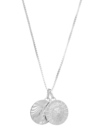 John Lewis Rachel Jackson London Personalised Zodiac Art Coin Duo Pendant Necklace Silver- Buy online at McGrocer