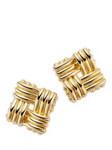 John Lewis Daisy London Daisy x Polly Newman Lattice Stud Earrings, Gold- Buy online at McGrocer